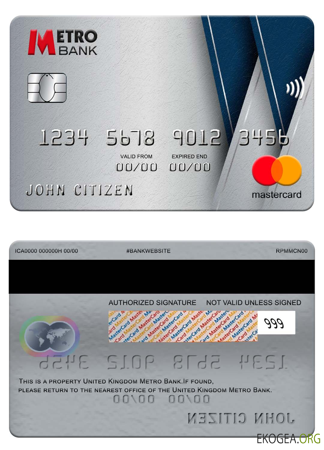 Mastercard de la Metro Bank du Royaume Uni